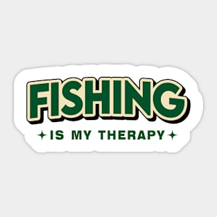 Fishing Is My Therapy Retro Style Sticker
